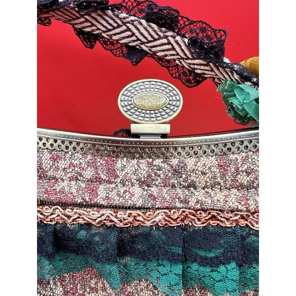Malina Evening Victorian Bag Steam Punk Convertible Chain Lace Tapestry Purse